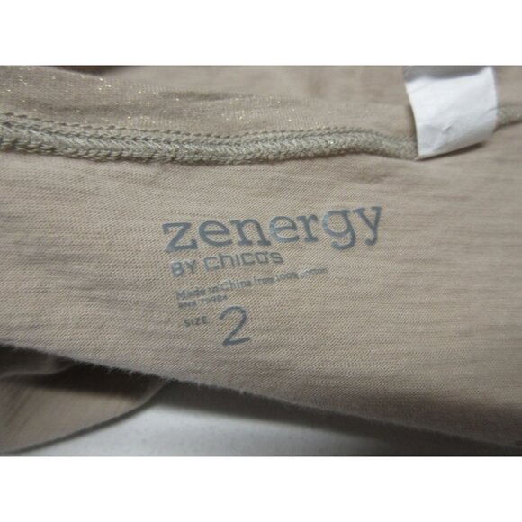 Chico's women's natural roll tab and 3/4 sleeve casual top bundle size 2 / L - Picture 9 of 13